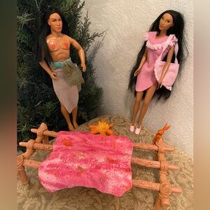Pocahontas Barbie & Kocoum dolls with Extras